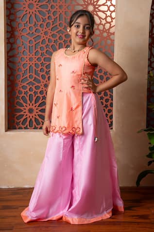 Kirti Agarwal - Pret N Couture Orange Pink Kurta & Palazzo Set 