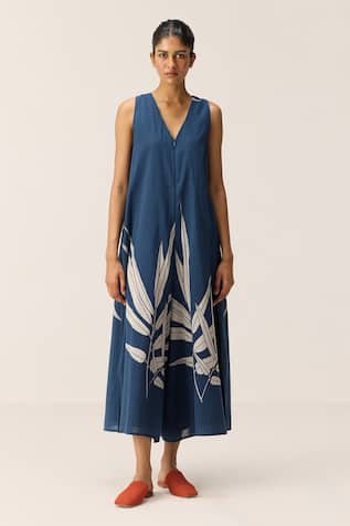 Kharakapas Blue Fern Designer Jumpsuit 