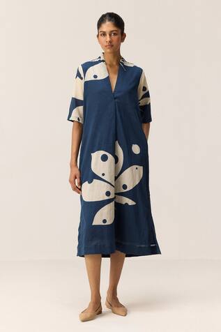 Kharakapas Sapphire Shadow Navy Blue Dress 