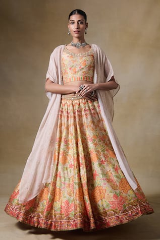 Multi Color Printed Lehenga Set 
