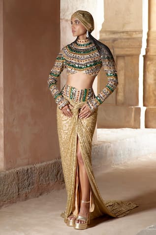 Itrh Multicolour Embellished Skirt Co-ord Set 