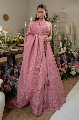 Safaa Pink Primrose Lehenga Set 