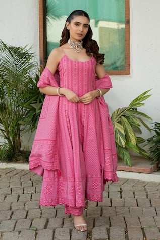 Safaa Fuchsia Pink Designer Anarkali Set 