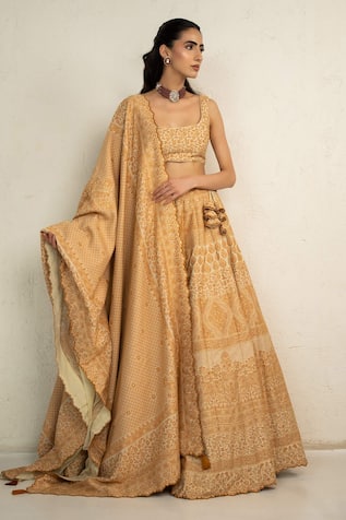 Safaa Marigold Lenora Lehenga Set 