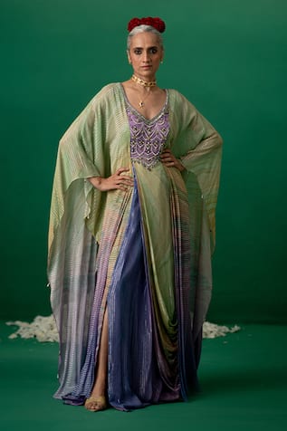 Shashank Arya Multi Color Draped Kaftan Kurta 