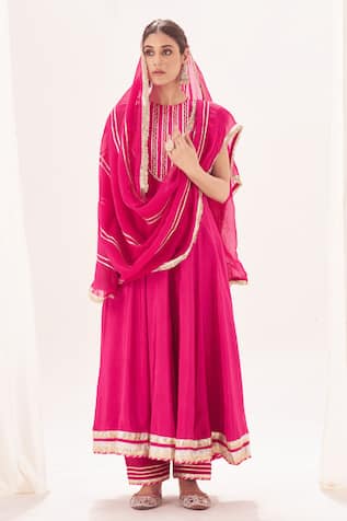 Muskann Kapadiaa Gota Patti Rose Pink Anarkali Set 