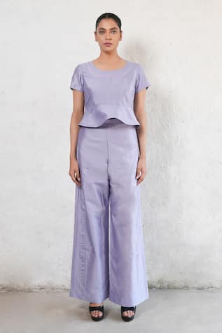 Saksham & Neharicka Hand Embroidered Purple Co-ord Set 