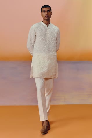 Mishru Ivory Organza Remy Kurta Set 