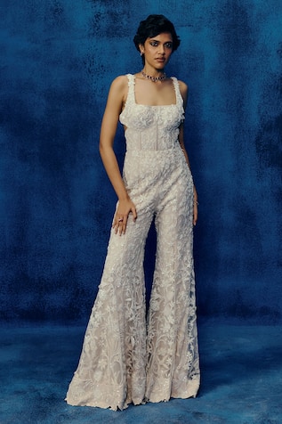 Mishru Ivory Tulle Dasha Jumpsuit 