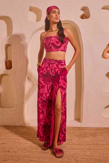 Nitara Dhanraj Label Pink Designer Blouse & Pant Set 