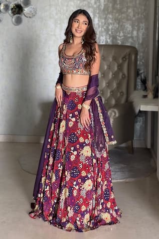 Mehak Murpana Bloom Print Lehenga Set 