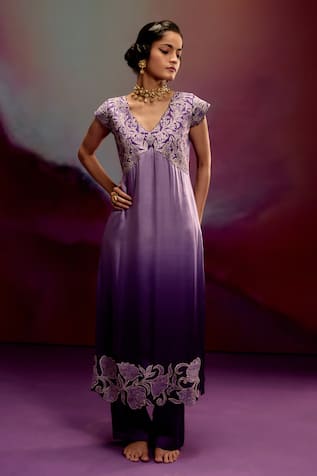 Kavitha Gutta Lavender Ombre Kurta Pant Set 