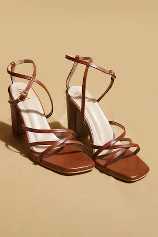 Tiesta Customisable Dark Brown Formal Strappy Heels 