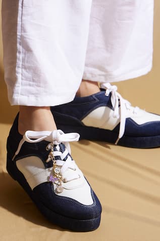 Tiesta Dark Wash Denim Platform Sneakers 