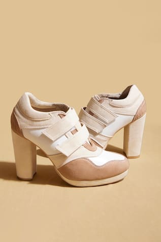 Beige Designer Sneaker Boots 