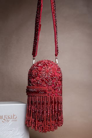Nayaab By Sonia Beaded Tassel Potli Bag 