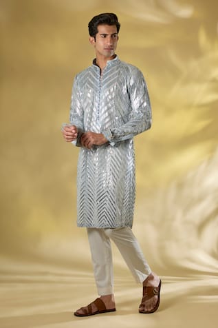 Pale Blue Gota Work Kurta Set 