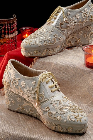 Embellished Wedge Party Sandals 