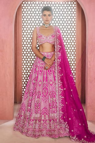 Aneesh Agarwaal Designer Rani Lehenga Set 