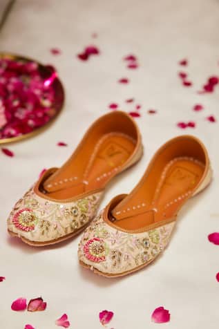 Embroidered Gulmohar Juttis 
