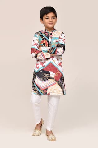 Petite Pomme Multicolour Digital Print Kurta & Pant Set 