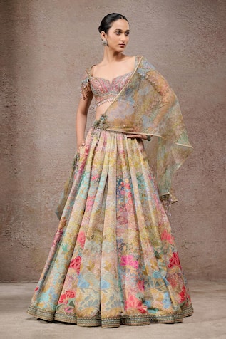 Tarun Tahiliani Designer Chanderi Lehenga Set 