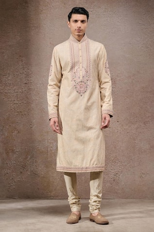 Tarun Tahiliani Multi-Beige Designer Kurta & Churidar Set 