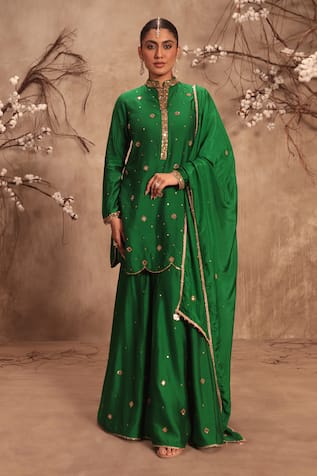 Label Niti Bothra Embroidered Green Sharara Set 
