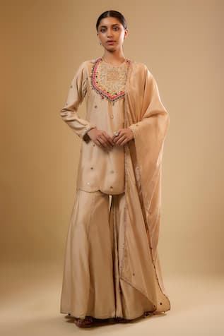 Label Niti Bothra Embroidered Ivory Sharara Set 