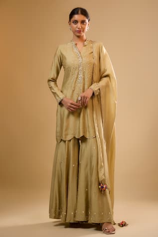Label Niti Bothra Embroidered Light Green Sharara Set 