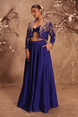 Label Niti Bothra Embroidered Blue Lehenga Set 