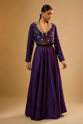 Label Niti Bothra Embroidered Purple Lehenga Set 