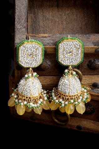 Dugran By Dugristyle Gold-Plated Blaze Jhumka Earrings 