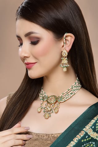 Dugran By Dugristyle Sona Ghanti Jhumka Earrings 