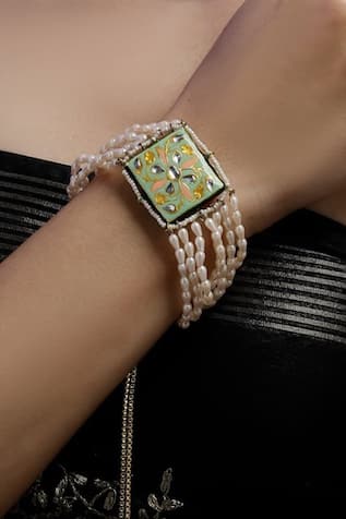 Dugran By Dugristyle Gold-Plated Aab-e-Gul Bracelet 