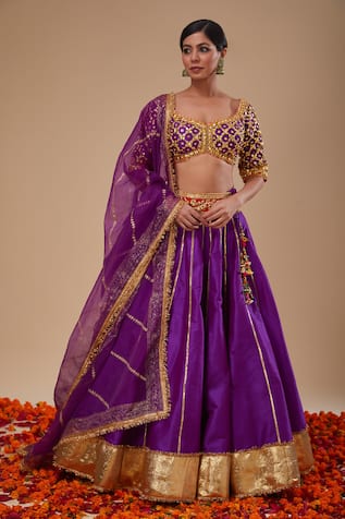 Preeti S Kapoor Designer Purple Lehenga Set 