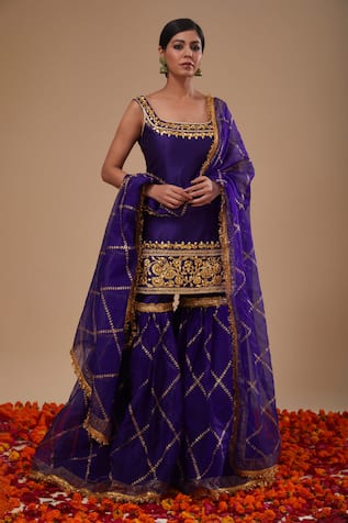 Preeti S Kapoor Blue Kurta Set 