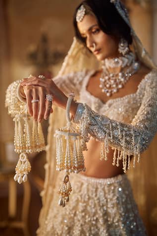 Seema Gujral Pearl Embellished Kaliras - Set of 2 