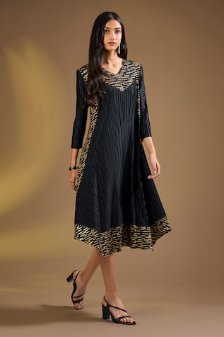 Ajiesh Oberoi Black Grace Ensemble Dress 
