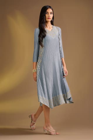 Ajiesh Oberoi Silver Grace Designer Dress 