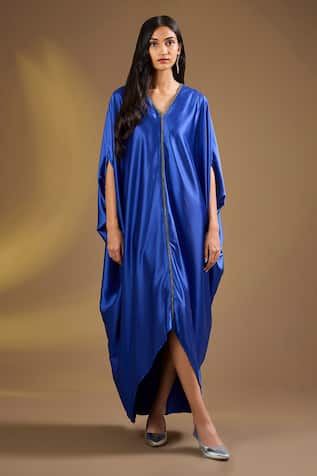 Ajiesh Oberoi Navy Blue Luxe Kaftan 