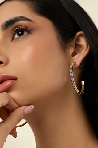 Luna Luxe Enamel Hoop Earrings 