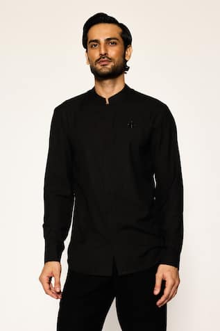 Ankit V Kapoor Nova Thread Black Shirt 
