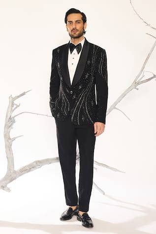 Ankit V Kapoor Stellar Weave Tuxedo Set 
