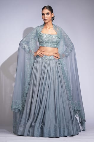 Shruti S Sequined Grey Lehenga Set  