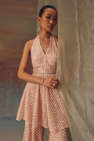 Blush Pink Short Halter Neck Tunic 