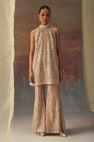 Twenty Nine Golden Designer Hi-Neck Tunic 