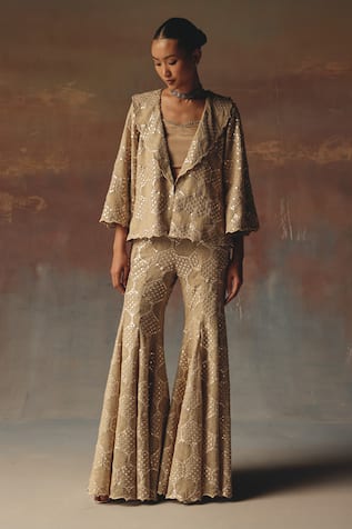Twenty Nine Golden Georgette Bootcut Pant 
