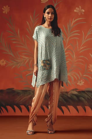 Twenty Nine Peach Satin Dhoti Pant 