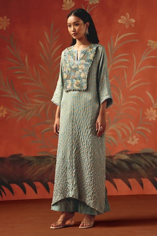 Twenty Nine Embroidered Sea Foam Kurta 